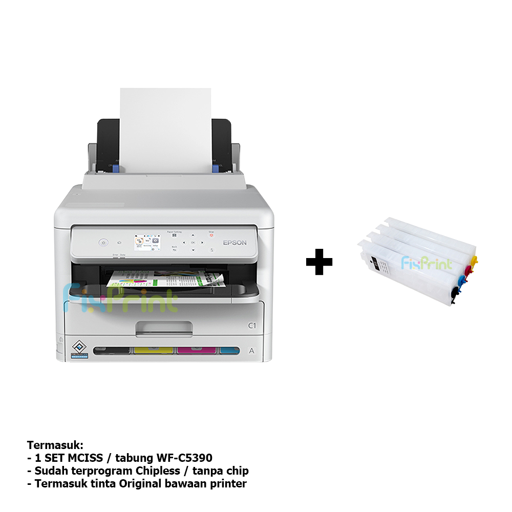 BUNDLING Printer Epson WorkForce Pro WF-C5390 Duplex Wireless + Modifikasi Chipless (Tanpa Tinta)