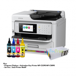 BUNDLING Printer Epson WorkForce Pro WF-C5890 (Print - Scan - Copy - Fax With ADF) + Modifikasi Chipless With Pigment Ink